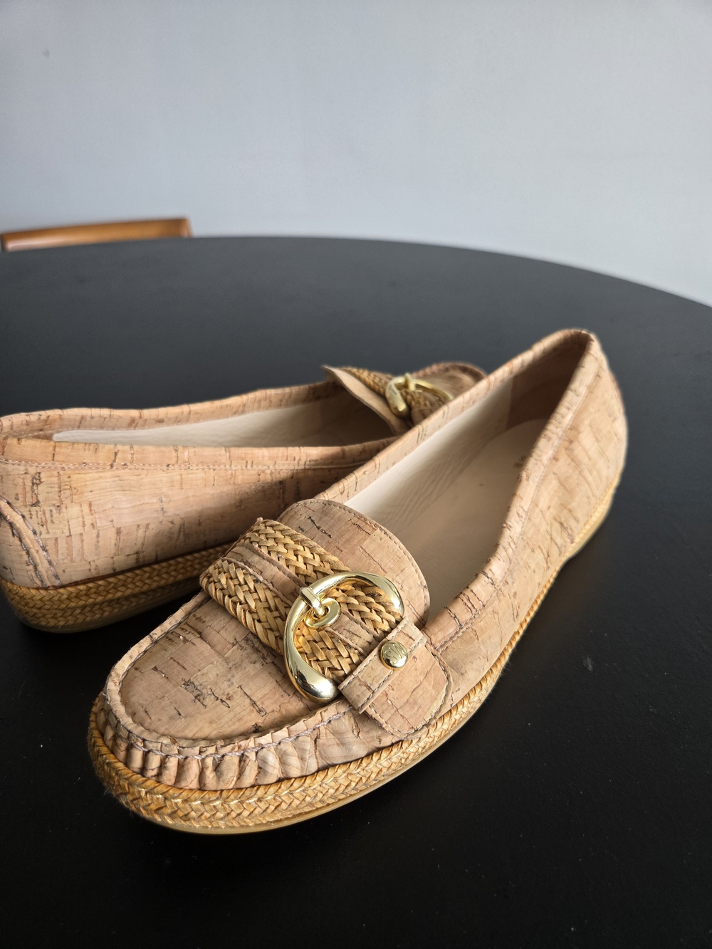 Stuart Weitzman Cill Cork Espadrille Loafers 9.5